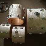 Hardware is back on, new bottom hoops in the background.