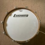 First new head on... starting to look like a bass drum now.