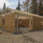 Trusses are all up, sheathing mostly done, ladders next