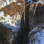 Digging the trench for hydro by hand